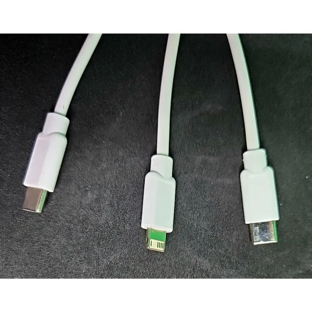 3-in-1 Multi Charging Cable Hub | Dual Input USB-A/USB-C | USB-C & 8 Pin Connect